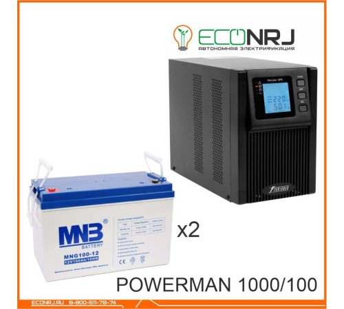 ИБП POWERMAN ONLINE 1000 Plus + MNB MNG100-12