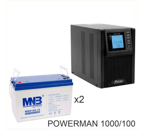 ИБП POWERMAN ONLINE 1000 Plus + MNB MNG100-12