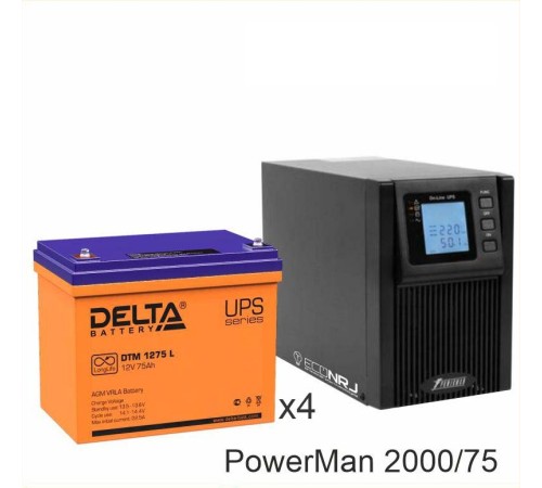 ИБП POWERMAN ONLINE 2000 Plus + Delta DTM 1275 L