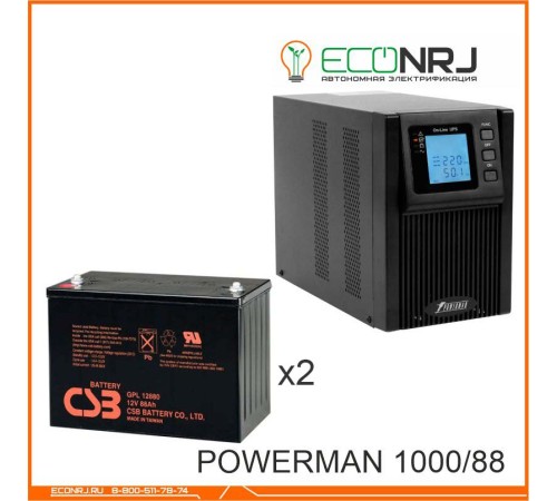 ИБП POWERMAN ONLINE 1000 Plus + CSB GPL12880