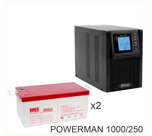 ИБП POWERMAN ONLINE 1000 Plus + MNB MМ250-12