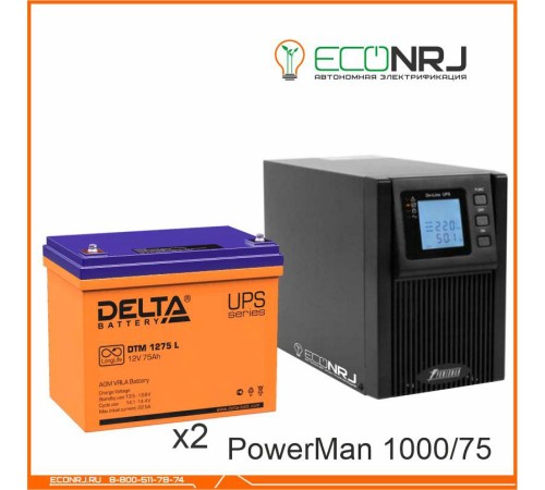 ИБП POWERMAN ONLINE 1000 Plus + Delta DTM 1275 L