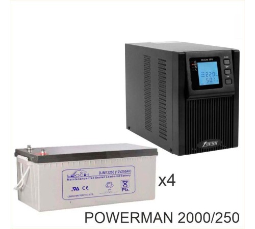 ИБП POWERMAN ONLINE 2000 Plus + LEOCH DJM12250