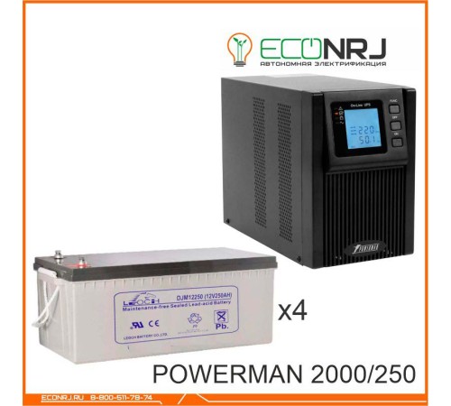 ИБП POWERMAN ONLINE 2000 Plus + LEOCH DJM12250