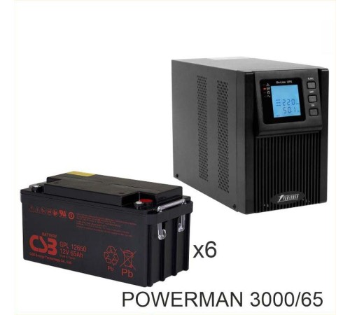 ИБП POWERMAN ONLINE 3000 Plus + CSB GPL12650