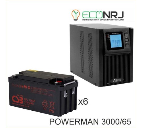 ИБП POWERMAN ONLINE 3000 Plus + CSB GPL12650