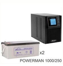 ИБП POWERMAN ONLINE 1000 Plus + LEOCH DJM12250