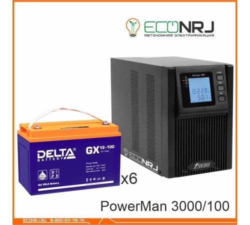 ИБП POWERMAN ONLINE 3000 Plus + Delta GX 12-100