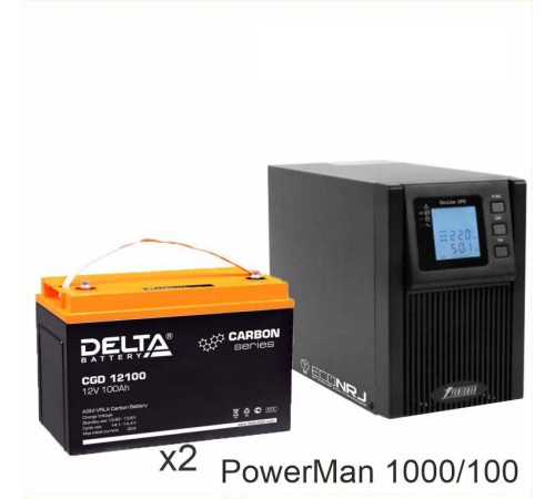 ИБП POWERMAN ONLINE 1000 Plus + Delta CGD 12100