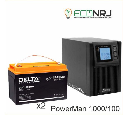 ИБП POWERMAN ONLINE 1000 Plus + Delta CGD 12100