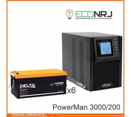 ИБП POWERMAN ONLINE 3000 Plus + Delta CGD 12200