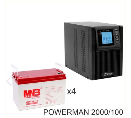 ИБП POWERMAN ONLINE 2000 Plus + MNB MМ100-12