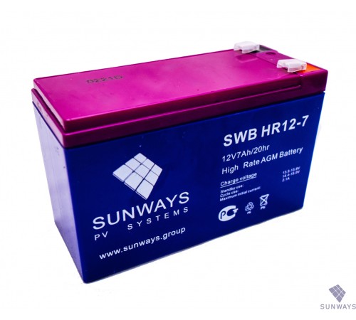 Аккумуляторная батарея SUNWAYS HR 12-7