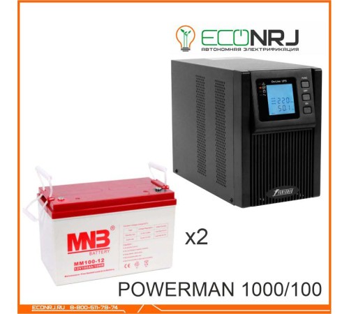 ИБП POWERMAN ONLINE 1000 Plus + MNB MМ100-12