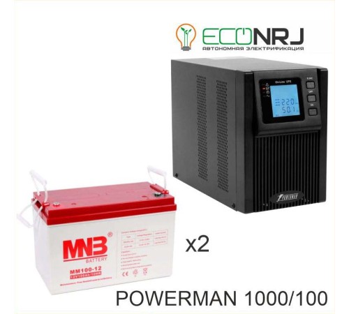 ИБП POWERMAN ONLINE 1000 Plus + MNB MМ100-12