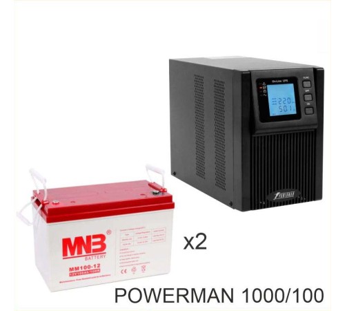 ИБП POWERMAN ONLINE 1000 Plus + MNB MМ100-12