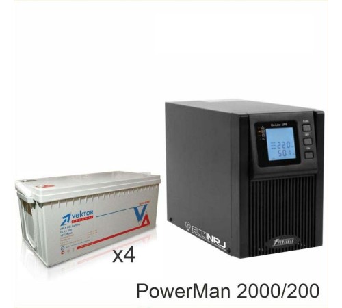 ИБП POWERMAN ONLINE 2000 Plus + Vektor GL 12-200