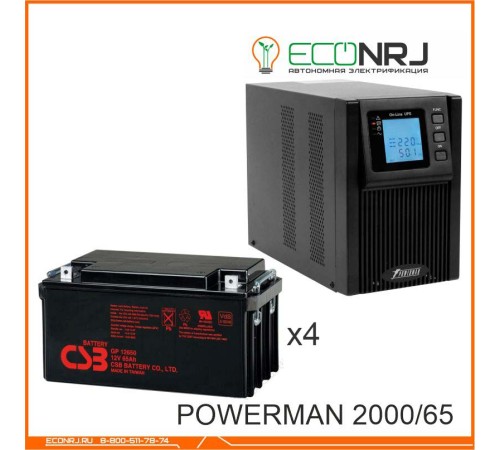 ИБП POWERMAN ONLINE 2000 Plus + CSB GP12650