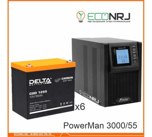 ИБП POWERMAN ONLINE 3000 Plus + Delta CGD 1255