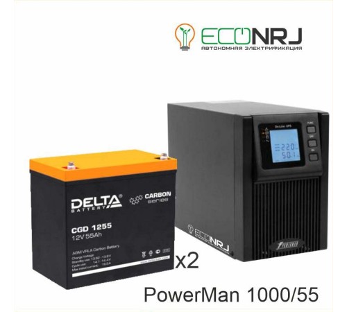 ИБП POWERMAN ONLINE 1000 Plus + Delta CGD 1255