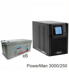 ИБП POWERMAN ONLINE 3000 Plus + Vektor GL 12-250