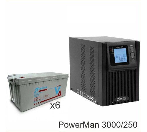 ИБП POWERMAN ONLINE 3000 Plus + Vektor GL 12-250