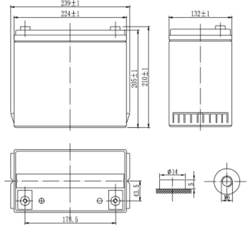 Аккумуляторная батарея Delta GX 12-55