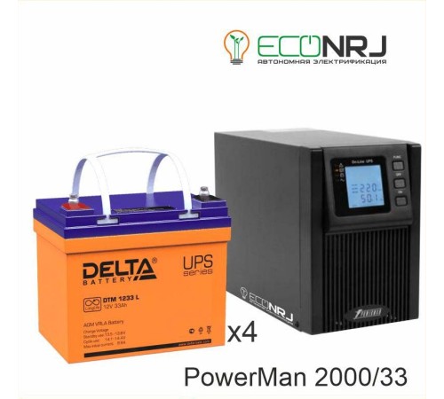 ИБП POWERMAN ONLINE 2000 Plus + Delta DTM 1233 L