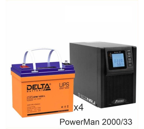 ИБП POWERMAN ONLINE 2000 Plus + Delta DTM 1233 L