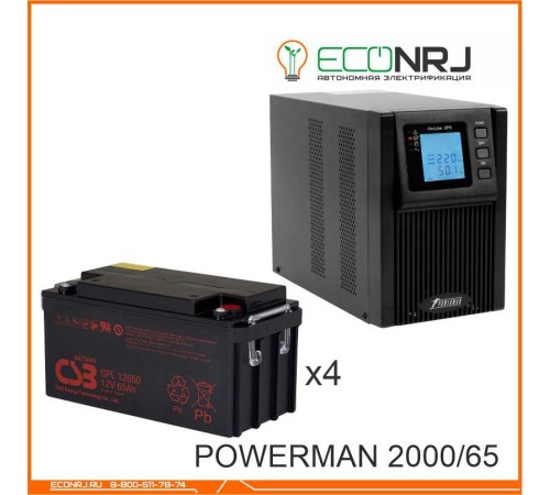 ИБП POWERMAN ONLINE 2000 Plus + CSB GPL12650