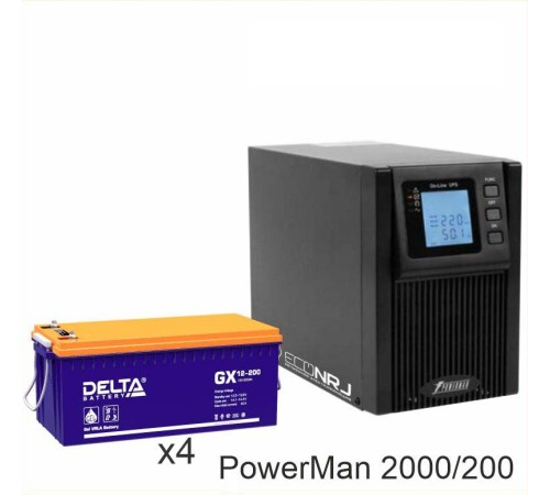 ИБП POWERMAN ONLINE 2000 Plus + Delta GX 12-200