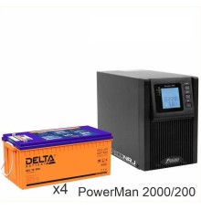 ИБП POWERMAN ONLINE 2000 Plus + Delta GEL 12-200